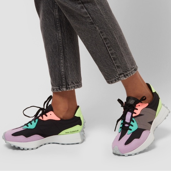 New Balance Shoes - New Balance 327 Black Dark Violet Sneaker